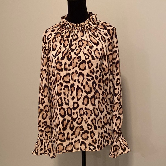 Loft Animal Print Blouse - Picture 1 of 5